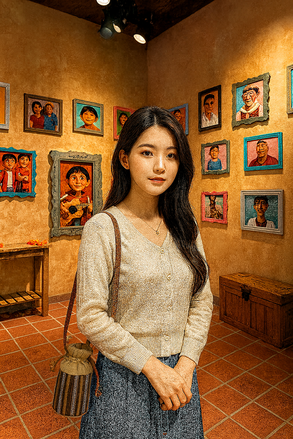 阿尼塔 側背束口包 (土地詩)